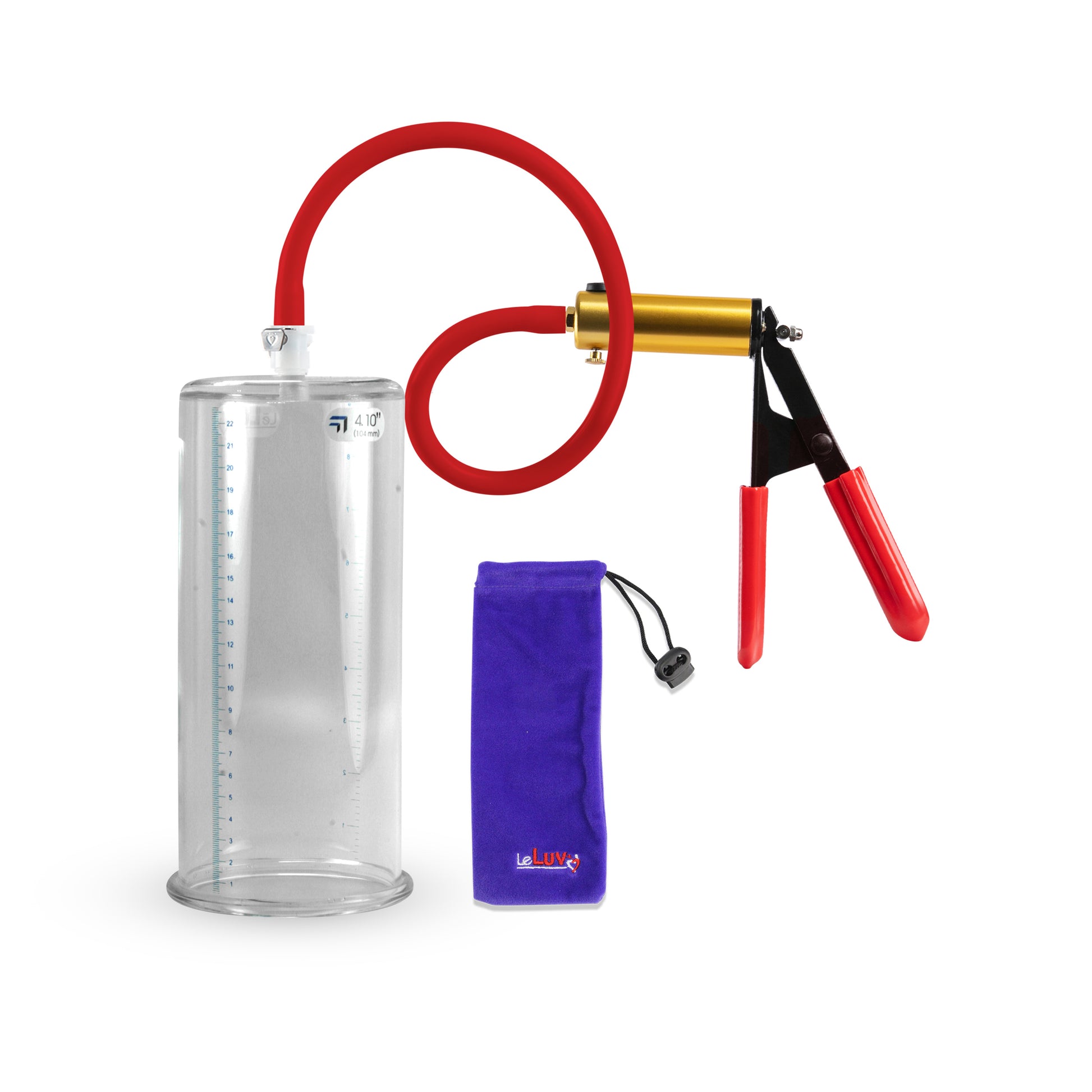 Ultima Red Rubber Grip, Silicone Hose | Penis Pump 9" Length - 4.10" Cylinder Diameter