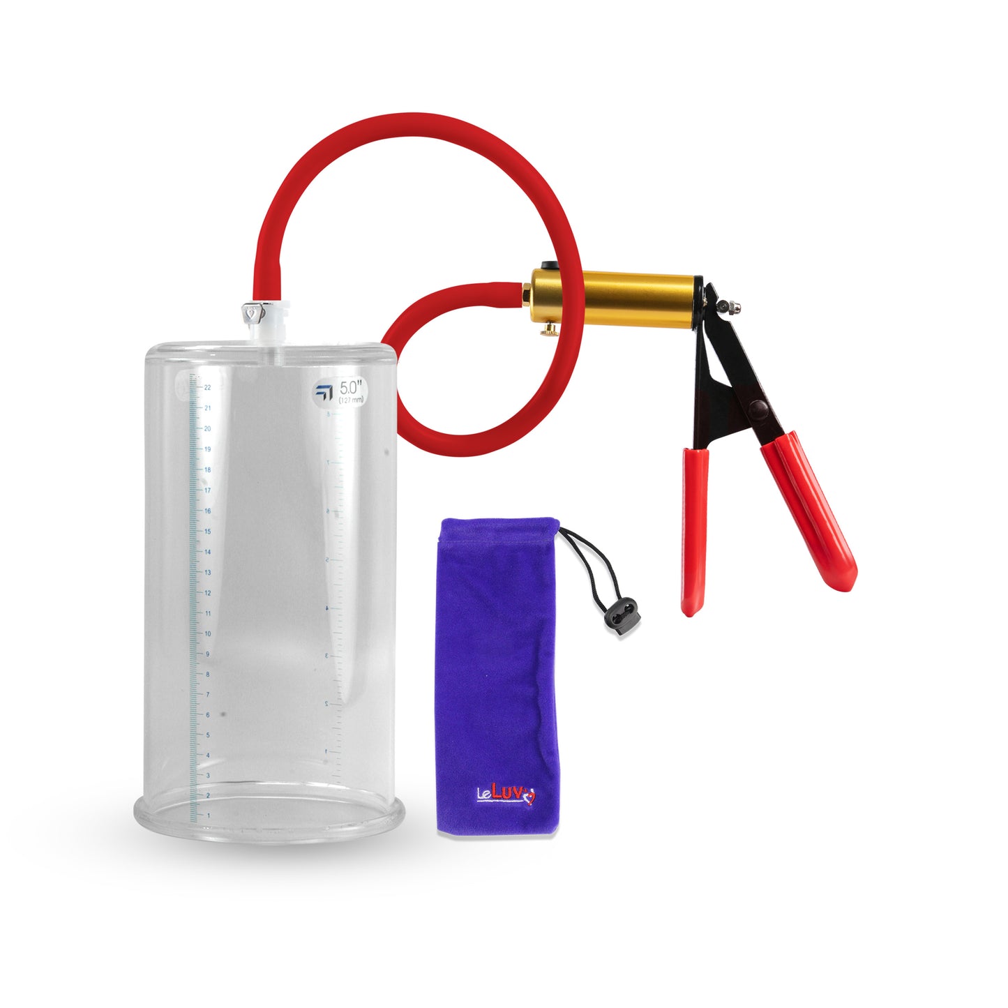 Ultima Red Rubber Grip, Silicone Hose | Penis Pump 9" Length - 5.00" Cylinder Diameter