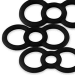 Black Slippery Silicone Premium Loop Handle Tension Rings - 345 Sample