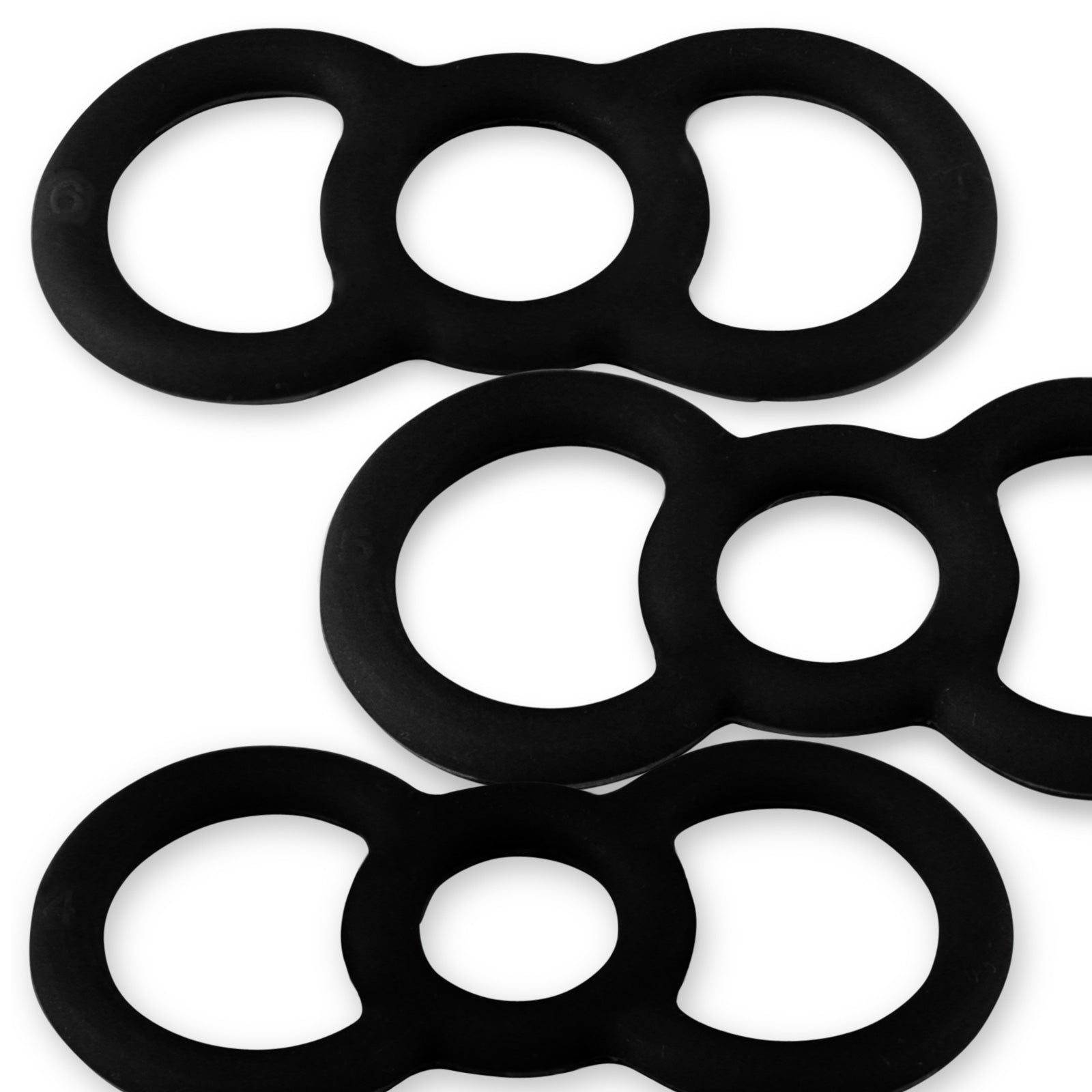 Black Slippery Silicone Premium Loop Handle Tension Rings - 456 Sample