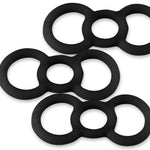 Black Slippery Silicone Premium Loop Handle Tension Ring 3-Pack "#5" - .7"
