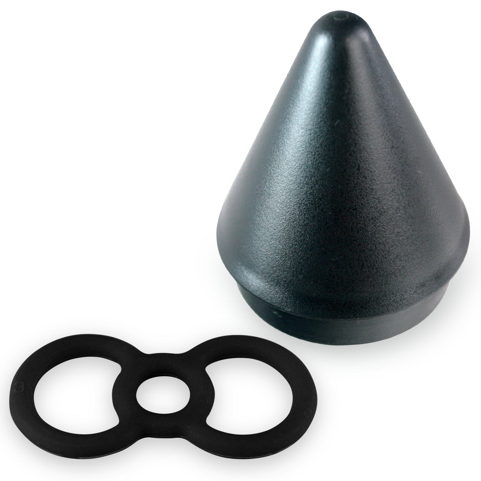 Single Black Slippery Silicone Premium Loop Handle Tension Ring w/ Loader Cone "#3" - .5"
