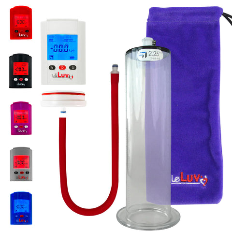 LeLuv Premium iPump Smart LCD Head Penis Pump Untapered Seamless Wide Flange Cylinder