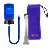 Smart LCD iPump Penis Pump , Silicone Hose | Blue Head - 12" x 1.75" Acrylic Cylinder
