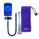 Smart LCD iPump Penis Pump , Silicone Hose | Blue Head - 9" x 1.75" Acrylic Cylinder