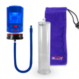 Smart LCD iPump Penis Pump , Silicone Hose | Blue Head - 12" x 2.75" Acrylic Cylinder