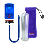 Smart LCD iPump Penis Pump , Silicone Hose | Blue Head - 9" x 3.00" Acrylic Cylinder