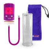 Smart LCD iPump Penis Pump , Silicone Hose | Purple Head - 12" x 3.70" Acrylic Cylinder