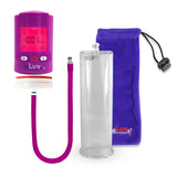 Smart LCD iPump Penis Pump , Silicone Hose | Purple Head - 9" x 3.70" Acrylic Cylinder