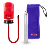 Smart LCD iPump Penis Pump , Silicone Hose | Red Head - 12" x 1.38" Acrylic Cylinder