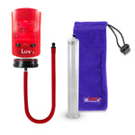 Smart LCD iPump Penis Pump , Silicone Hose | Red Head - 9" x 1.50" Acrylic Cylinder