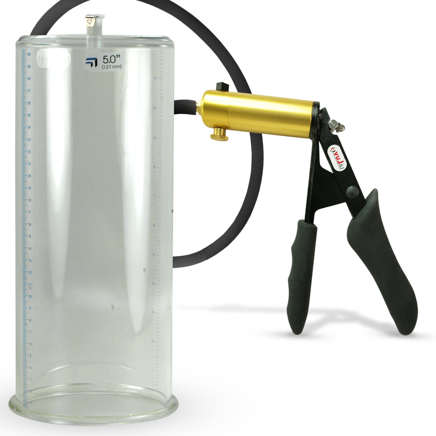 Premium Ultima Black Penis Pump Ergonomic Grip & Slippery Hose 12" Length - 3.70" Cylinder Diameter