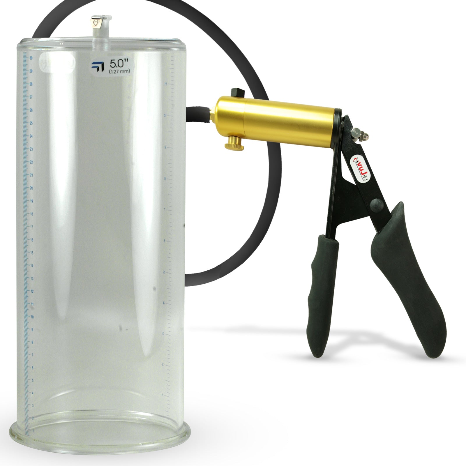 Premium Ultima Black Penis Pump Ergonomic Grip & Slippery Hose 12" Length - 3.70" Cylinder Diameter