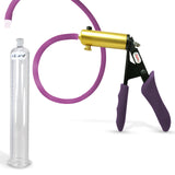 Ultima Brass Purple Penis Pump | Silicone Grip, Silicone Hose | 9" Length - 1.35" Cylinder Diameter