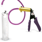 Ultima Brass Purple Penis Pump | Silicone Grip, Silicone Hose | 9" Length - 2.00" Cylinder Diameter