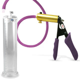 Ultima Brass Purple Penis Pump | Silicone Grip, Silicone Hose | 9" Length - 2.125" Cylinder Diameter