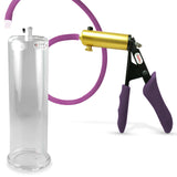 Ultima Brass Purple Penis Pump | Silicone Grip, Silicone Hose | 9" Length - 2.875" Cylinder Diameter