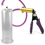 Ultima Brass Purple Penis Pump | Silicone Grip, Silicone Hose | 9" Length - 3.00" Cylinder Diameter