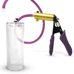 Ultima Brass Purple Penis Pump | Silicone Grip, Silicone Hose | 9" Length - 3.25" Cylinder Diameter