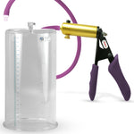 Ultima Brass Purple Penis Pump | Silicone Grip, Silicone Hose | 9" Length - 5.00" Cylinder Diameter
