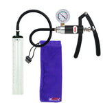PRIMO Lite Penis Pump | Black Handle + Gauge, Silicone Hose | 9" x 1.3" Thick-Walled Penis Cylinder