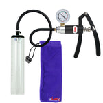 PRIMO Lite Penis Pump | Black Handle + Gauge, Silicone Hose | 9" x 1.7" Thick-Walled Penis Cylinder