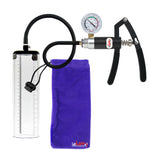 PRIMO Lite Penis Pump | Black Handle + Gauge, Silicone Hose | 9" x 2.5" Thick-Walled Penis Cylinder