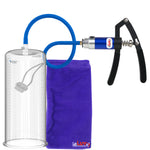 PRIMO Lite Penis Pump | Blue Handle, Silicone Hose | 12" x 4.50" Round Flange Cylinder 