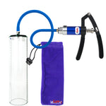 PRIMO Lite Penis Pump | Blue Handle, Silicone Hose | 12" x 3.1" Thick-Walled Penis Cylinder