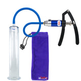 PRIMO Lite Penis Pump | Blue Handle, Silicone Hose | 12" x 2.00" Wide Flange Cylinder