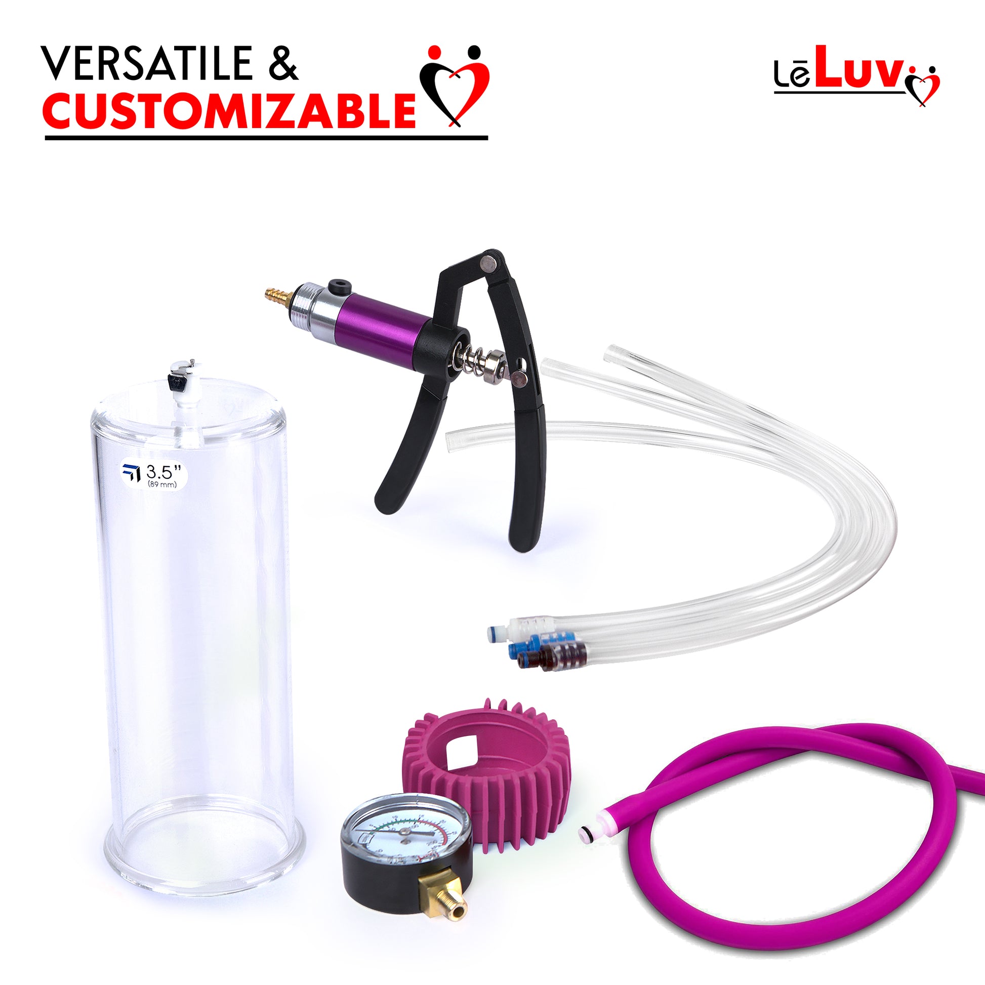 LeLuv Primo Lite Pump Handles | Small & Powerful Dual-Action Vacuum/Pressure Modes | Gauge Options