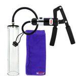 PRIMO Pro+ Handle Penis Pump | Black Handle, Silicone Hose | 12" x 2.7" Thick-Walled Penis Cylinder