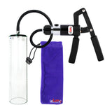 PRIMO Pro+ Handle Penis Pump | Black Handle, Silicone Hose | 12" x 3.1" Thick-Walled Penis Cylinder