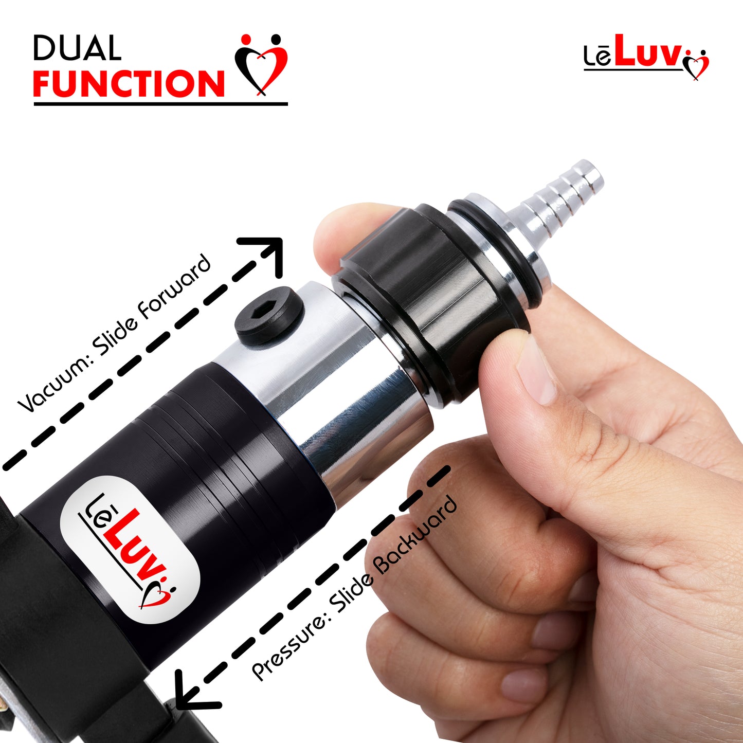 PRIMO Pro+ Handle Penis Pump + Gauge, Silicone Hose | Round Flange Cylinder | No Accessories 