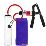 PRIMO Pro+ Handle Penis Pump | Red Handle, Silicone Hose | 12" x 2.12" Thick-Walled Penis Cylinder