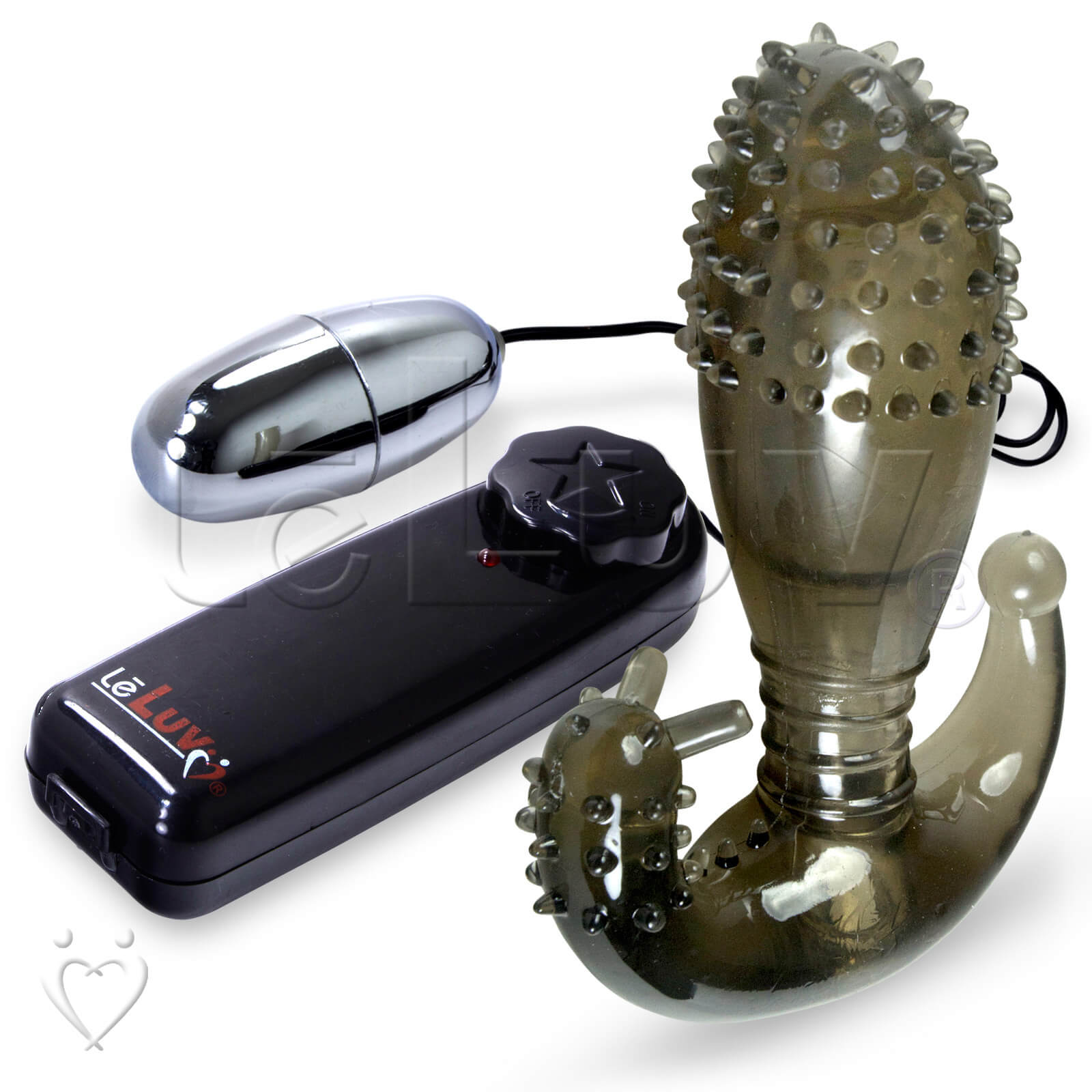 LeLuv Male Prostate Massager P & G Spot Sex Toy Tickle Sleeve with Bullet, Black
