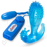 LeLuv Male Prostate Massager P & G Spot Sex Toy Tickle Sleeve with Bullet, Blue