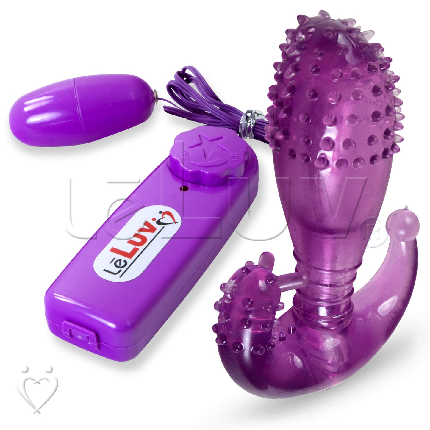 LeLuv Male Prostate Massager P & G Spot Sex Toy Tickle Sleeve with Bullet Purple