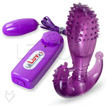 LeLuv Male Prostate Massager P & G Spot Sex Toy Tickle Sleeve with Bullet Purple