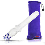 Blue 8" Crystal Love Baton Nubby Glass Pleasure Probe Sex Wand