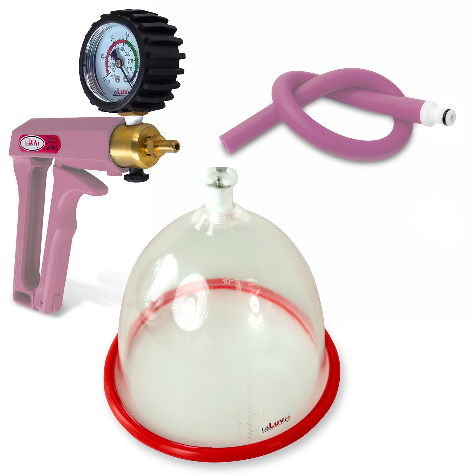 LeLuv MAXI Purple + Gauge & Cover Breast Pumping Kit Slippery Purple Hose SINGLE Large Cup