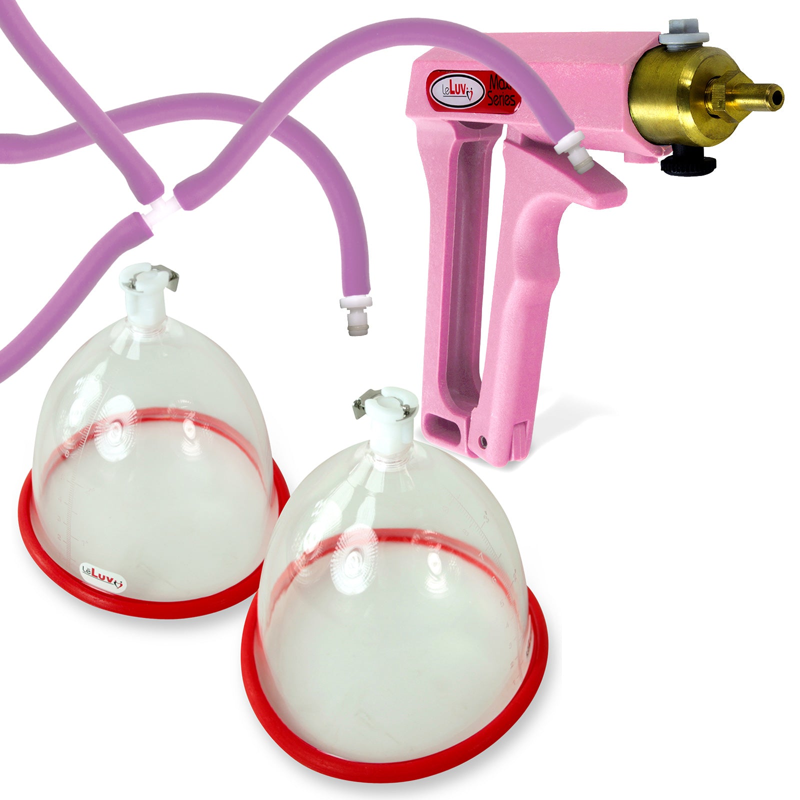 LeLuv MAXI Purple Breast Pumping Kit Slippery Purple Hose Medium Cups