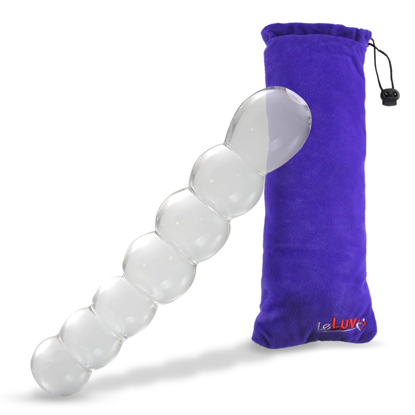 6.5" Bent Clear Bubble Wand Curved Glass Pleasure Probe Beaded Dildo