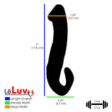 LeLuv Glass Blue Hook G-Spot Prostate Large Double Dildo