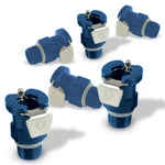 6 Pack Female Threaded Quick Release Connector for Vacuum Cylinders - Blue