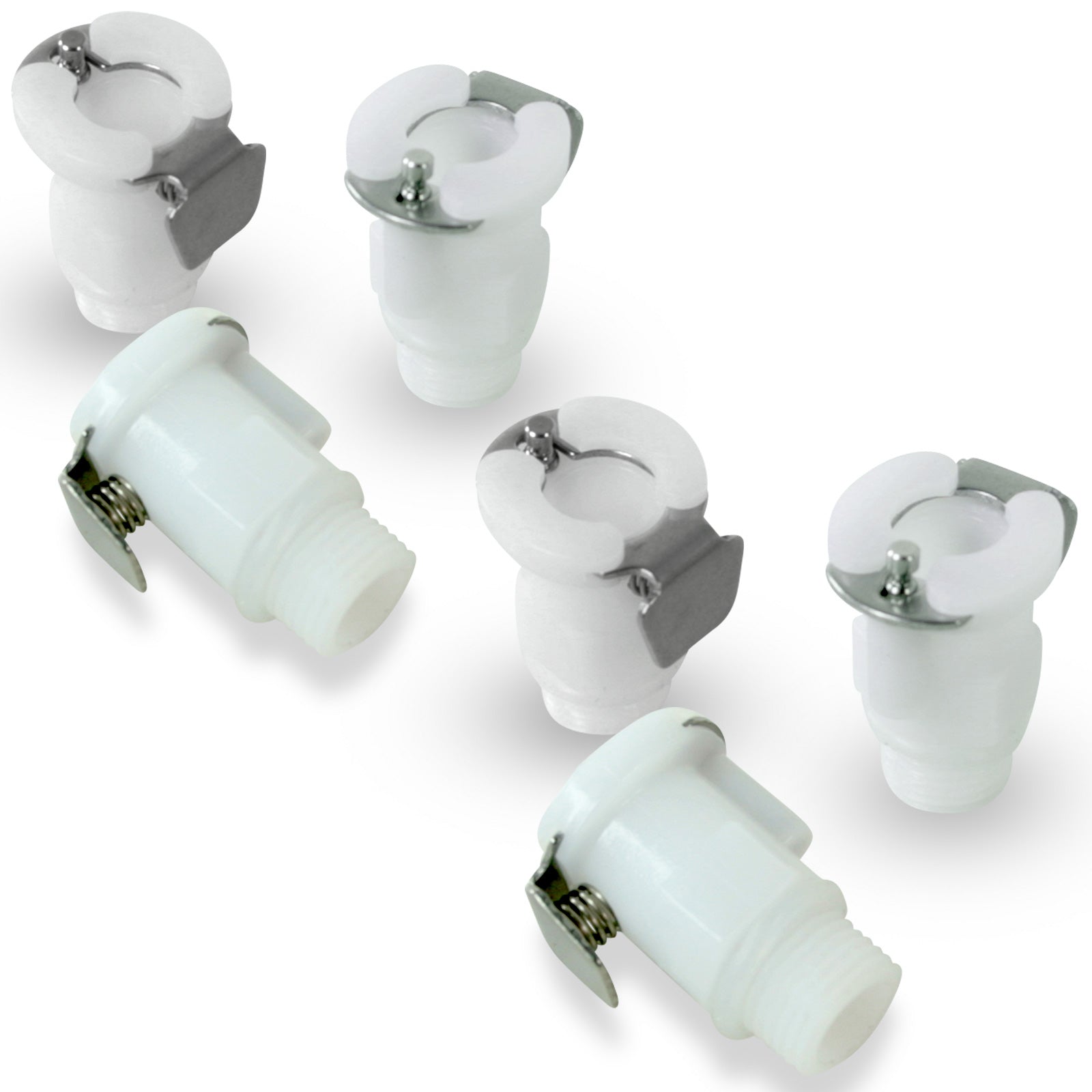 6 Pack Female Threaded Quick Release Connector for Vacuum Cylinders - White