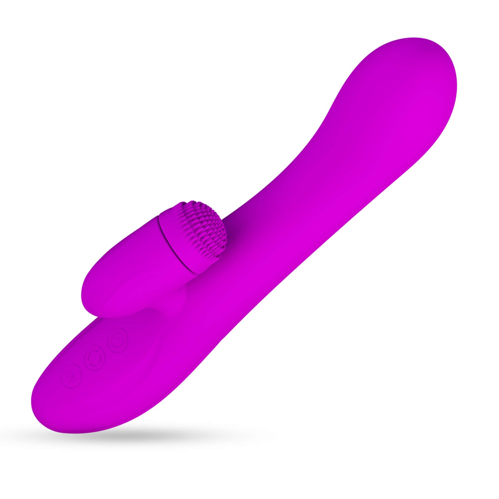 Rabbit Vibrator Rotating Nubs Clitoral Tickler Smooth Silicone USB Rechargable Purple