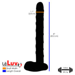 LeLuv Glass 8 Inch Cobalt Blue Realistic Veiny Penis-shaped Dildo