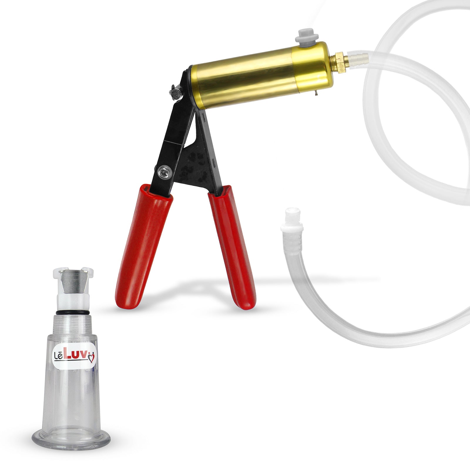 LeLuv ULTIMA Red Clitoris Pump Clear Hose - Large
