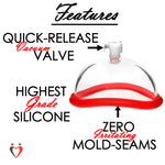 Replacement Contoured Labia Vacuum Cup & Fitting with Red cushion sleeve